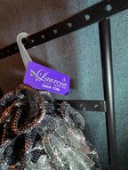 Laurena by LJL Metallic Lace Scarf Wrap Silver Black Ruffled Boho NWT 63x23