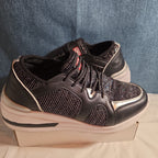 Ecko Red Black Glitter Sneakers 8.5 Georgina Shimmer Low Top Athletic Shoes