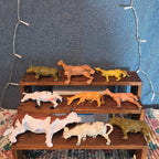 Farm Animals 9Pc Lot Plastic Horses Cows Vintage Style P