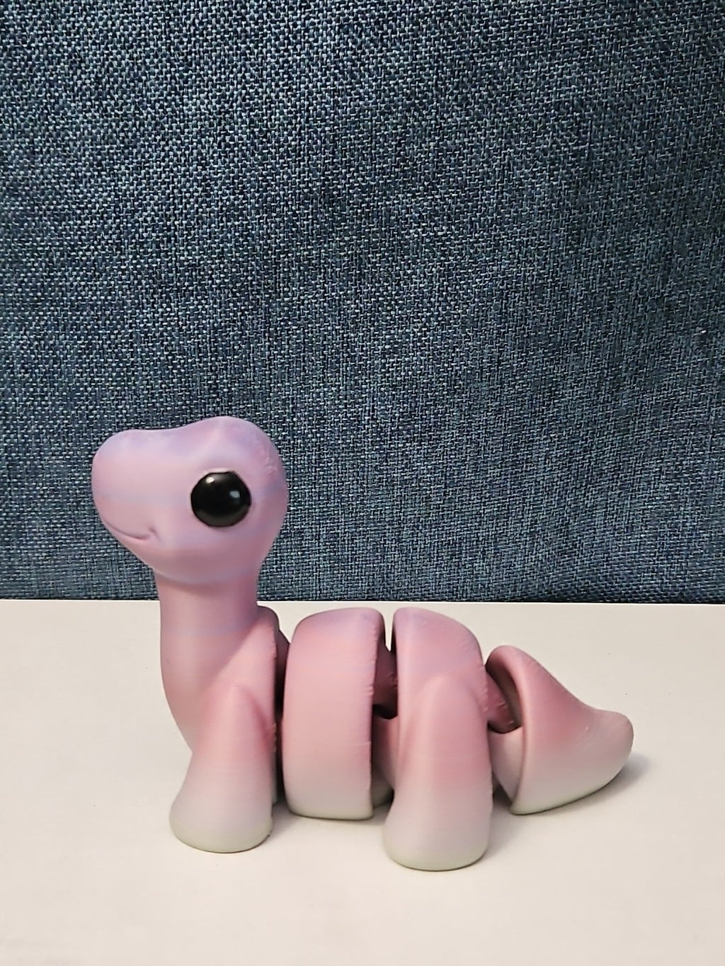 Mini Articulated Brontosaurus Fidget Toy | 3D Printed Dinosaur | Pink Purple