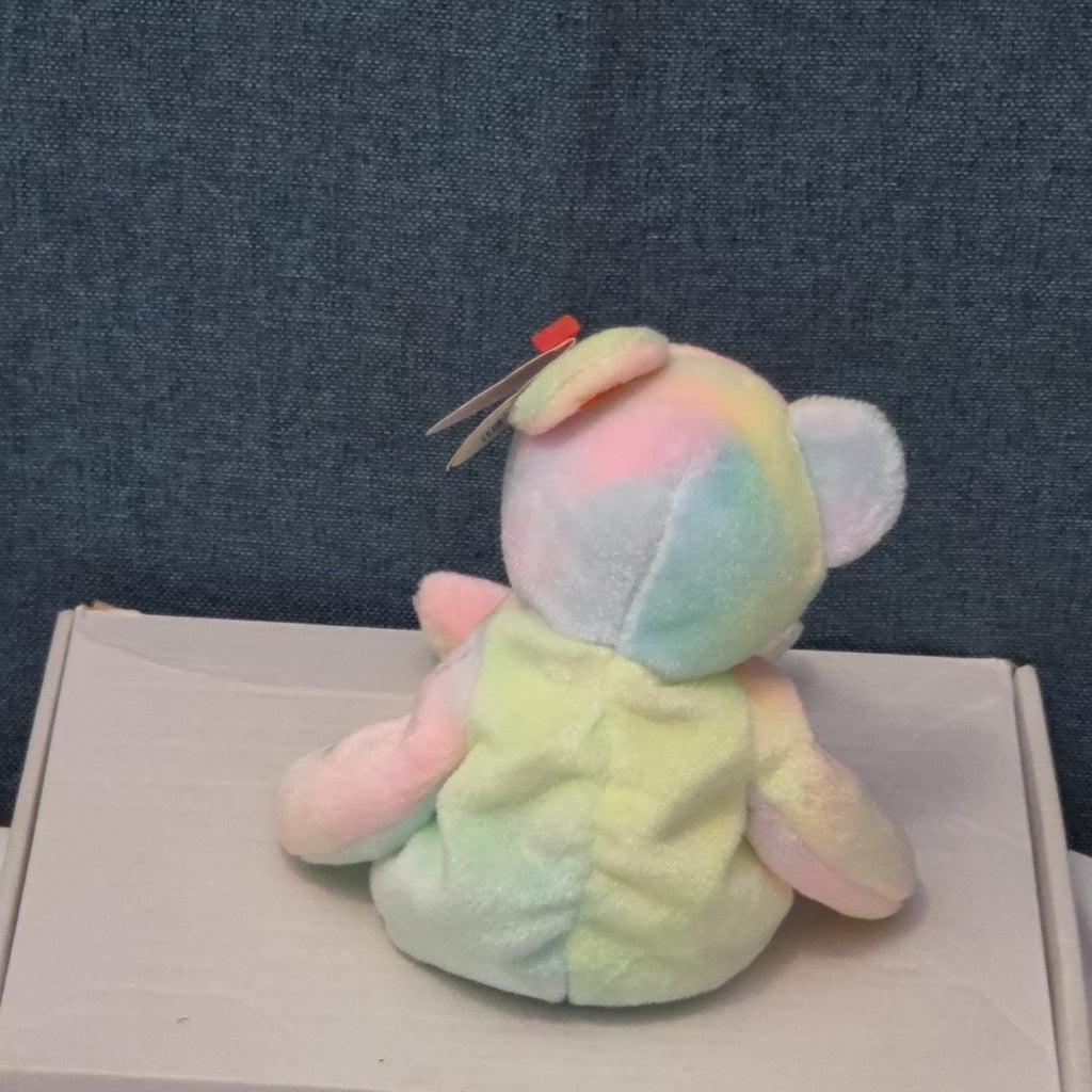 TY Beanie Baby B.B. BEAR The Birthday Bear 1999 | Pastel Tie-Dye | Mint Tags NEW