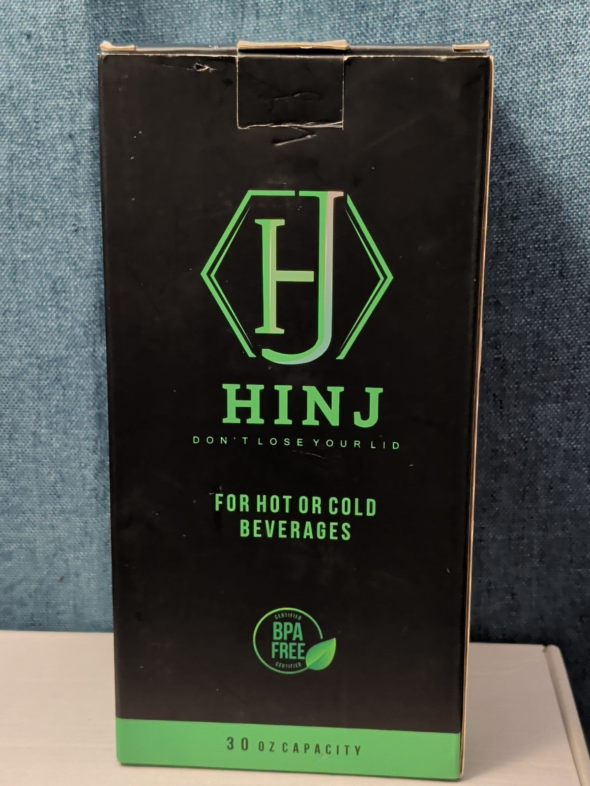 NEW HINJ 30oz Insulated Travel Tumbler Blue | Permanent Lid Stainless Steel