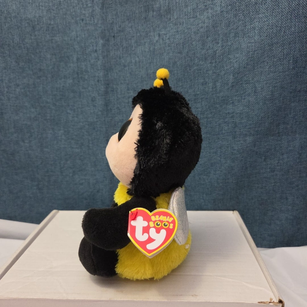 Ty Beanie Boos Buzby the Bee 6" Plush Gold Glitter Eyes Retired 2014 MWMT 36150