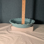 Paula Deen Pie Plate Robin's Egg Blue Speckled Stoneware 11.25" Ruffled Edge