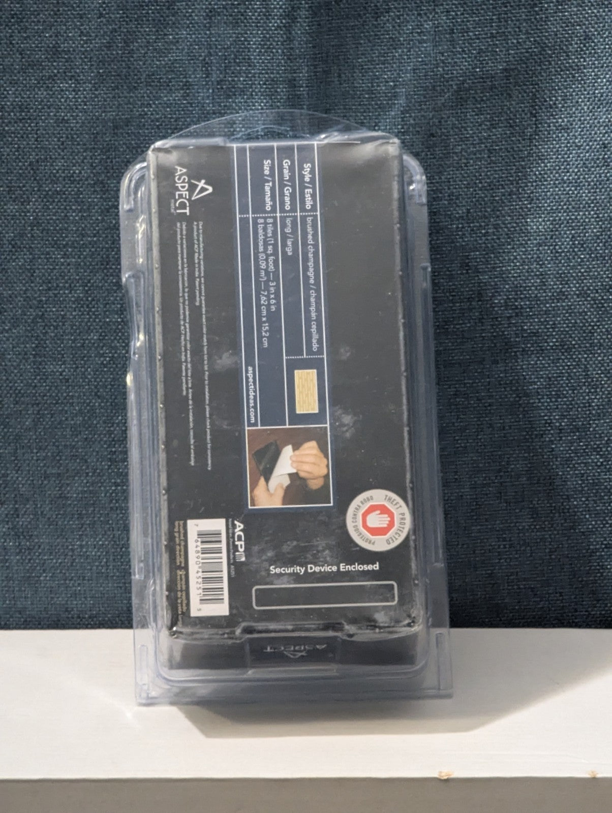Aspect 3x6" Peel & Stick Metal Tile Brushed Champagne | A52-51 | 8 Pack 1 Sq Ft