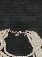 Multi Layered Faux Pearl Statement Necklace Coquette Vibe
