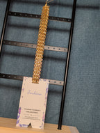 Gold Tone Wide Link Mesh Choker Necklace Y2K Retro Glam NWT