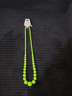 Chunky Bubblegum Bead Necklace Earring Set Green Retro New On Card
