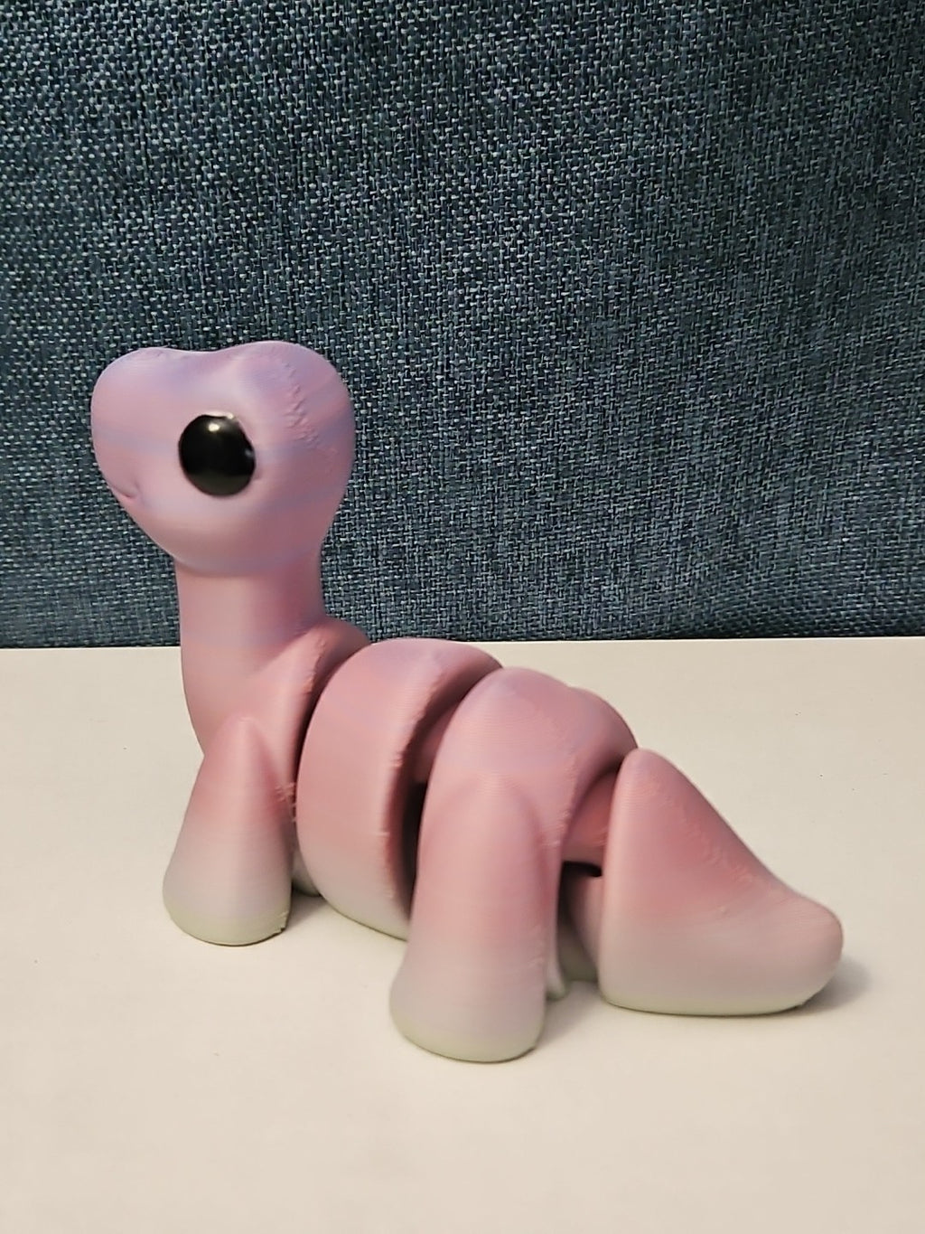 Mini Articulated Brontosaurus Fidget Toy | 3D Printed Dinosaur | Pink Purple