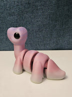 Mini Articulated Brontosaurus Fidget Toy | 3D Printed Dinosaur | Pink Purple