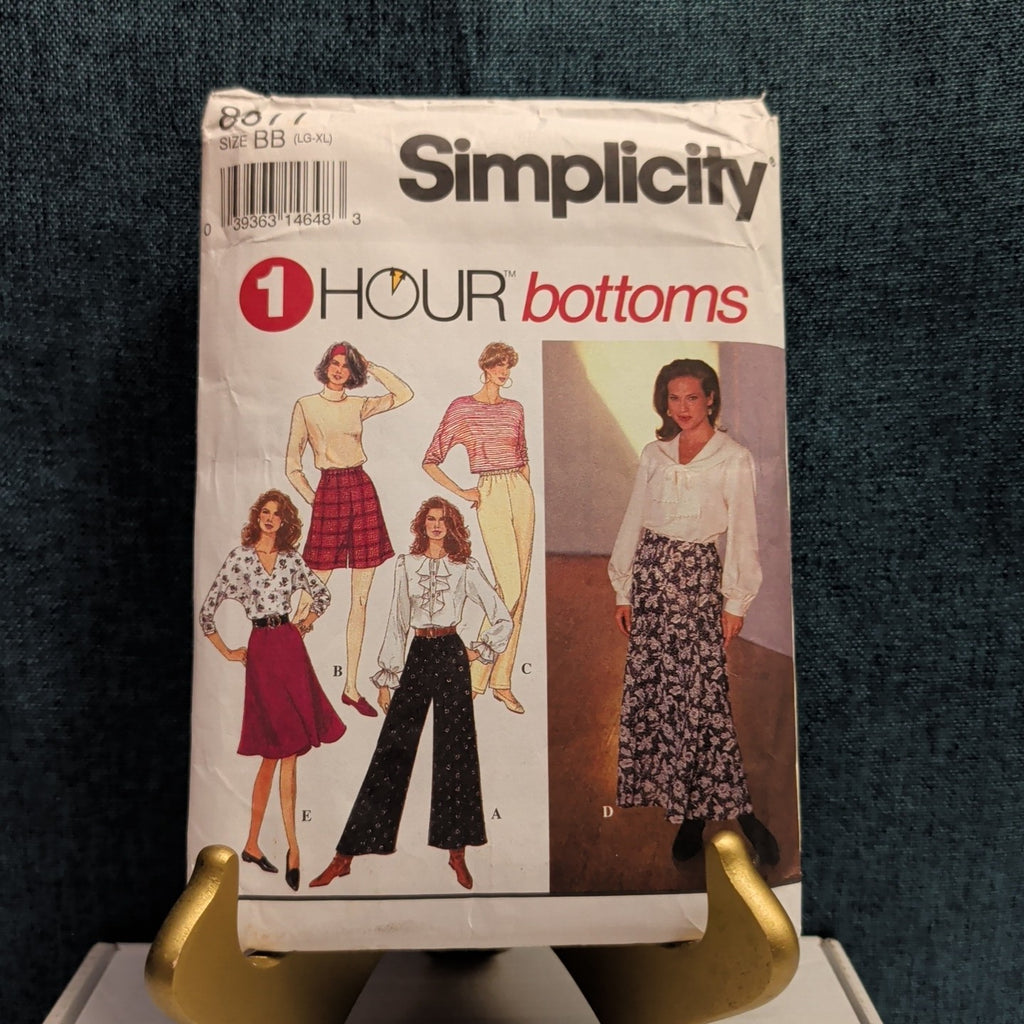 Simplicity 8677 Pattern Wide Leg Slim Pants Skirt Shorts 1989 Size BB LGXL Uncut