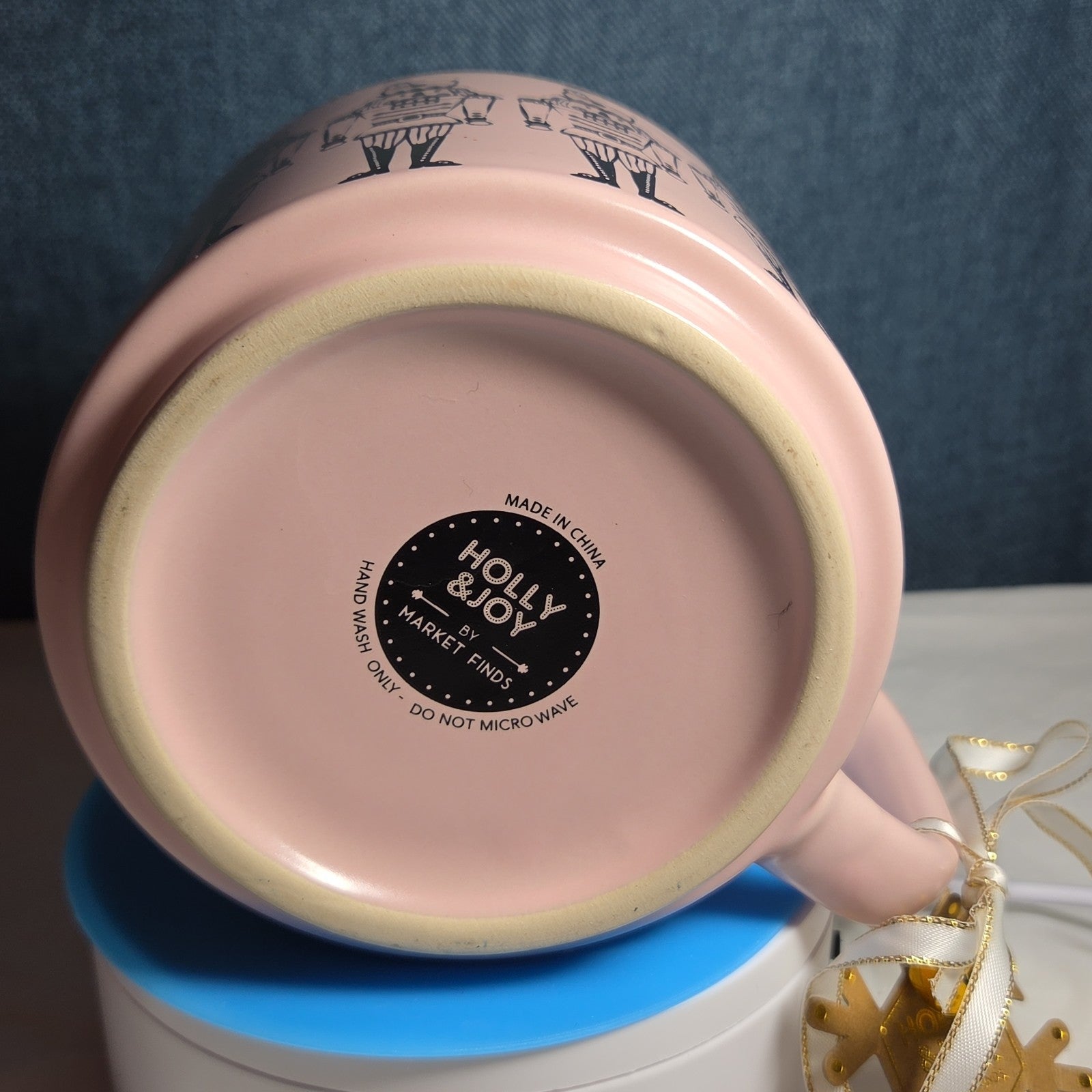 Holly & Joy Nutcracker Pink Ceramic Mug Holiday NWT