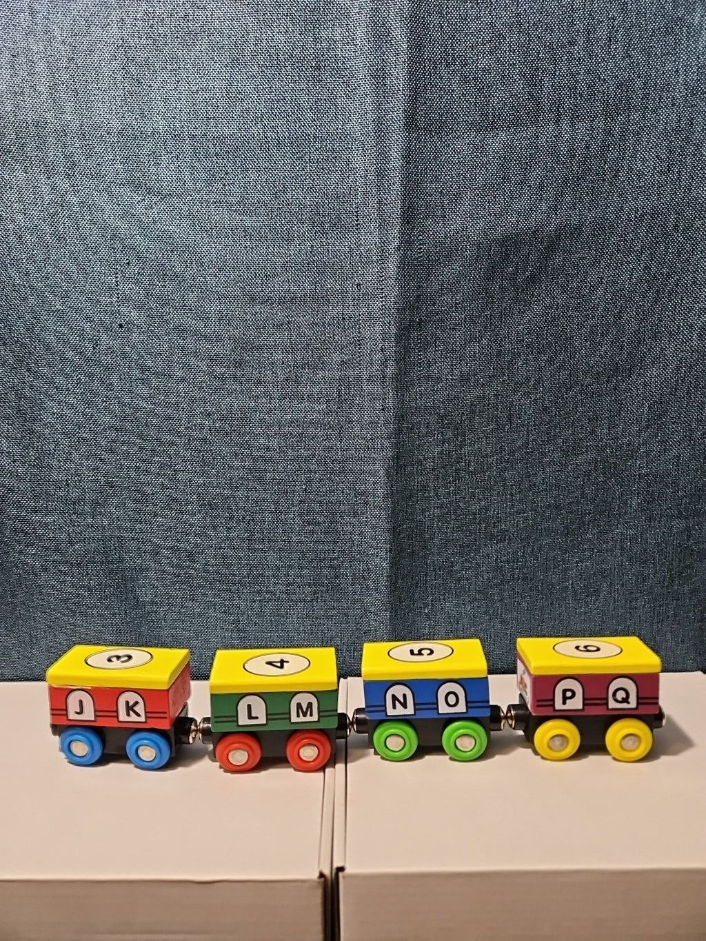 Wooden Magnetic Train Set 13 pc | Alphabet Letters A-Z & Numbers 0-10