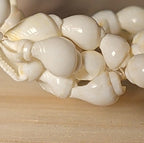 Hawaiian Woven Shell Lei Long Necklace Boho Beach