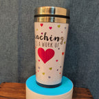 Teacher Work of Love Travel Tumbler 20oz Stainless Acrylic Hot Cold Cup
