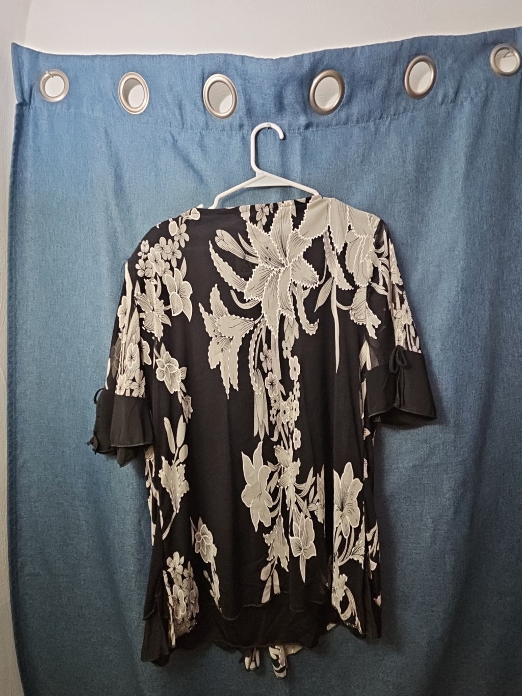 NWT Appointments 1X Whimsigoth Blouse Black Mesh Floral Fairycore Y2K Ring Top