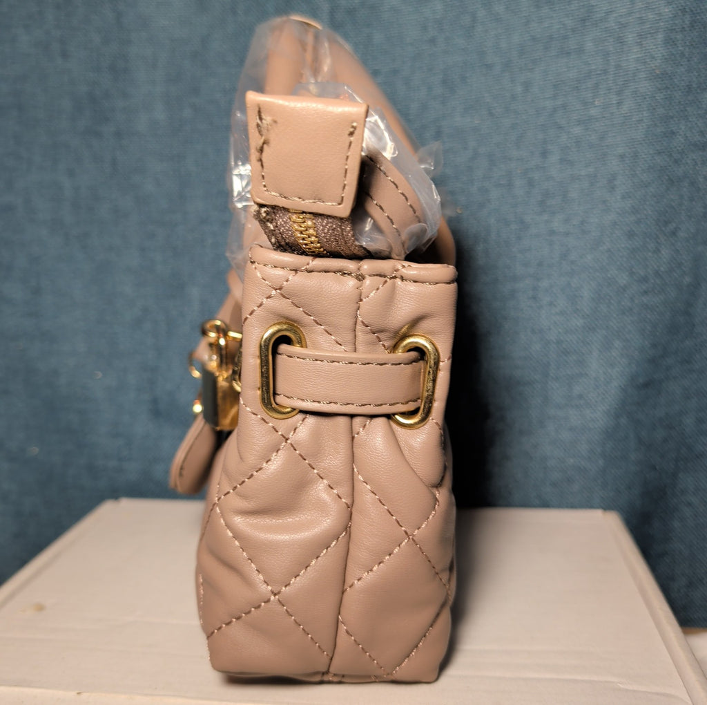 Studio Badgley Mischka Quilted Mini Tote Taupe Vegan Leather NWT