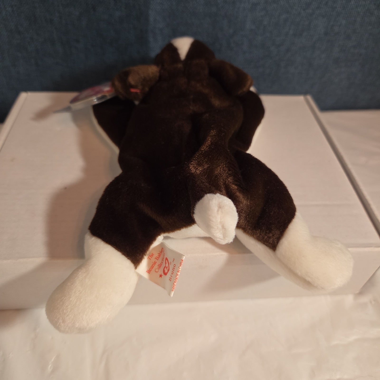 Ty Beanie Baby Bruno Dog Plush Vintage 1997 Bull Terrier Tags Protected
