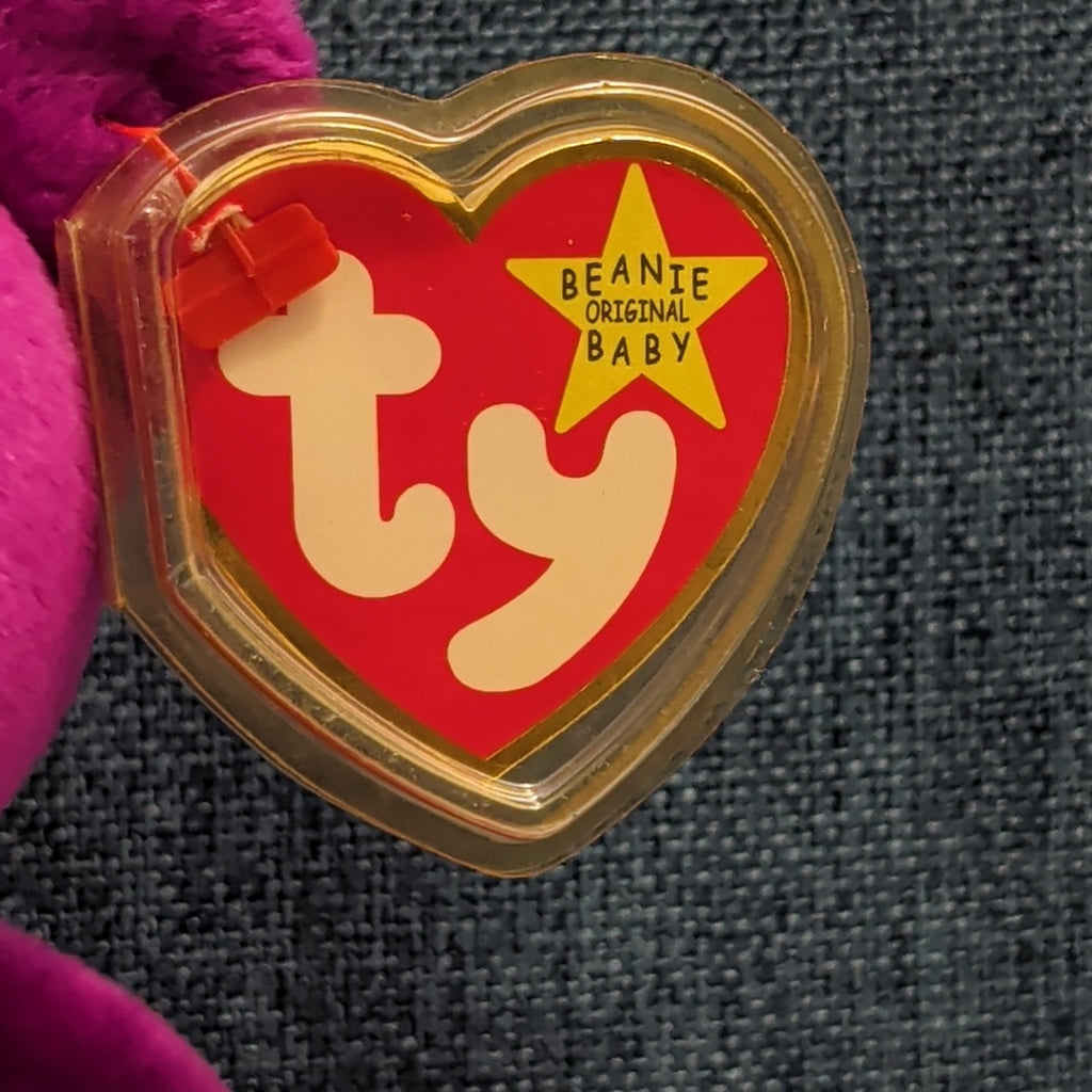 Ty Beanie Baby Millennium Bear MWMT Retired Holographic Tag Purple 2000 Y2K Toy