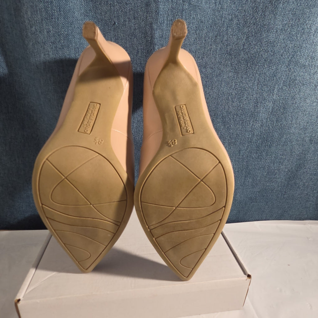 Christian Siriano Nude Heels Pumps 8.5 Pointed Toe Dress Casual Used