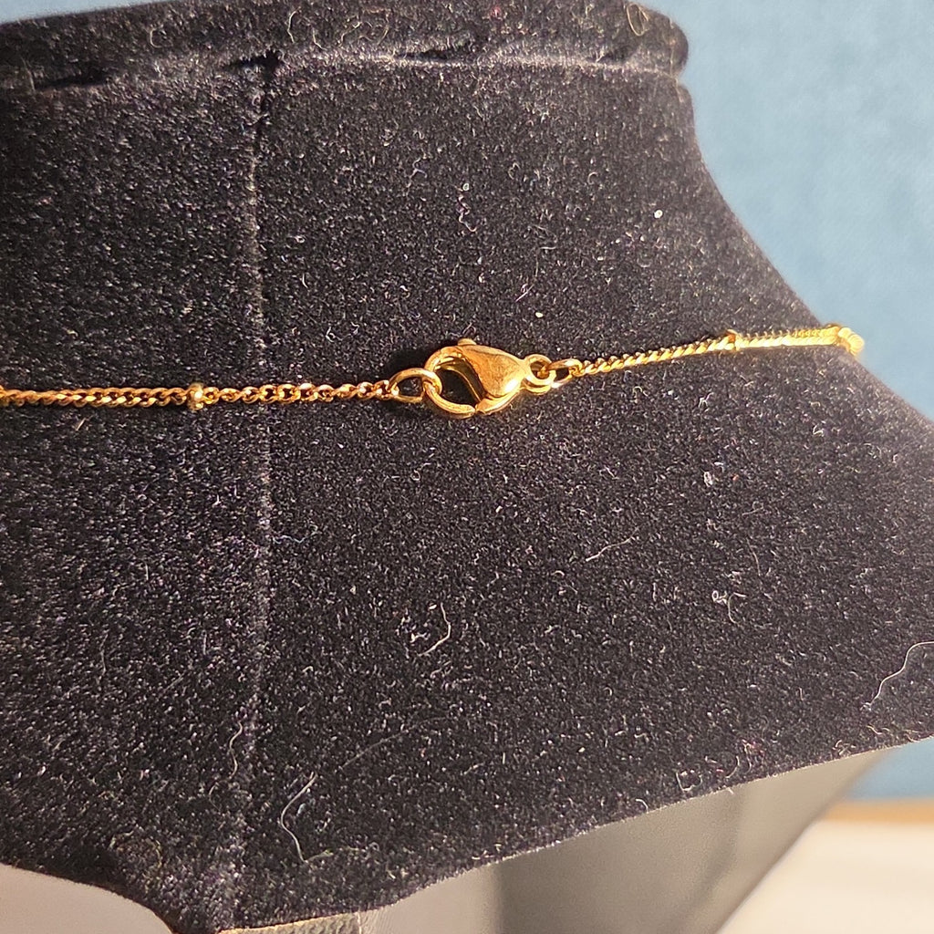 Y Initial Bubble Letter Necklace Gold Tone Satellite