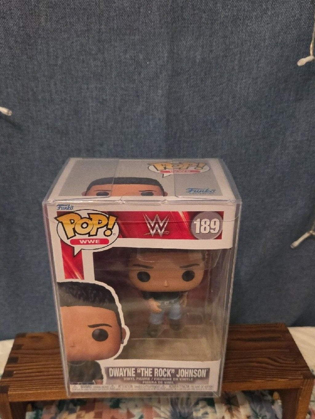 Funko Pop WWE 189 The Rock Dwayne Johnson Black Shirt Vinyl Figure w Protector