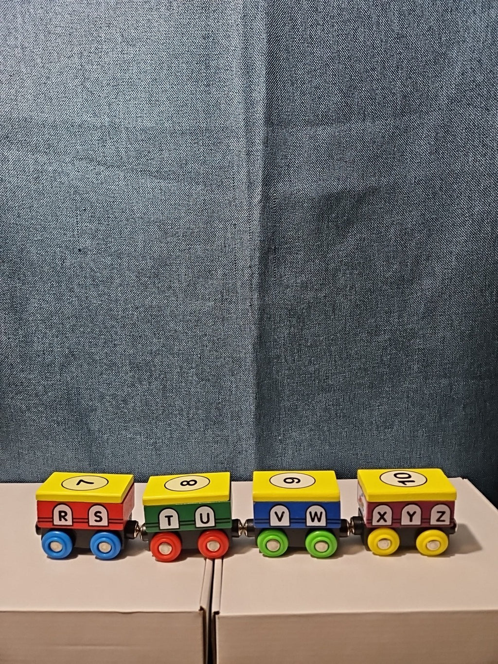 Wooden Magnetic Train Set 13 pc | Alphabet Letters A-Z & Numbers 0-10