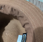 Scala Wide Brim Floppy Sun Hat Brown Acrylic Woven Packable Travel Retro