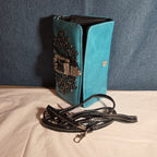 Turquoise Western Buckle Floral Trifold Crossbody Wallet NWT