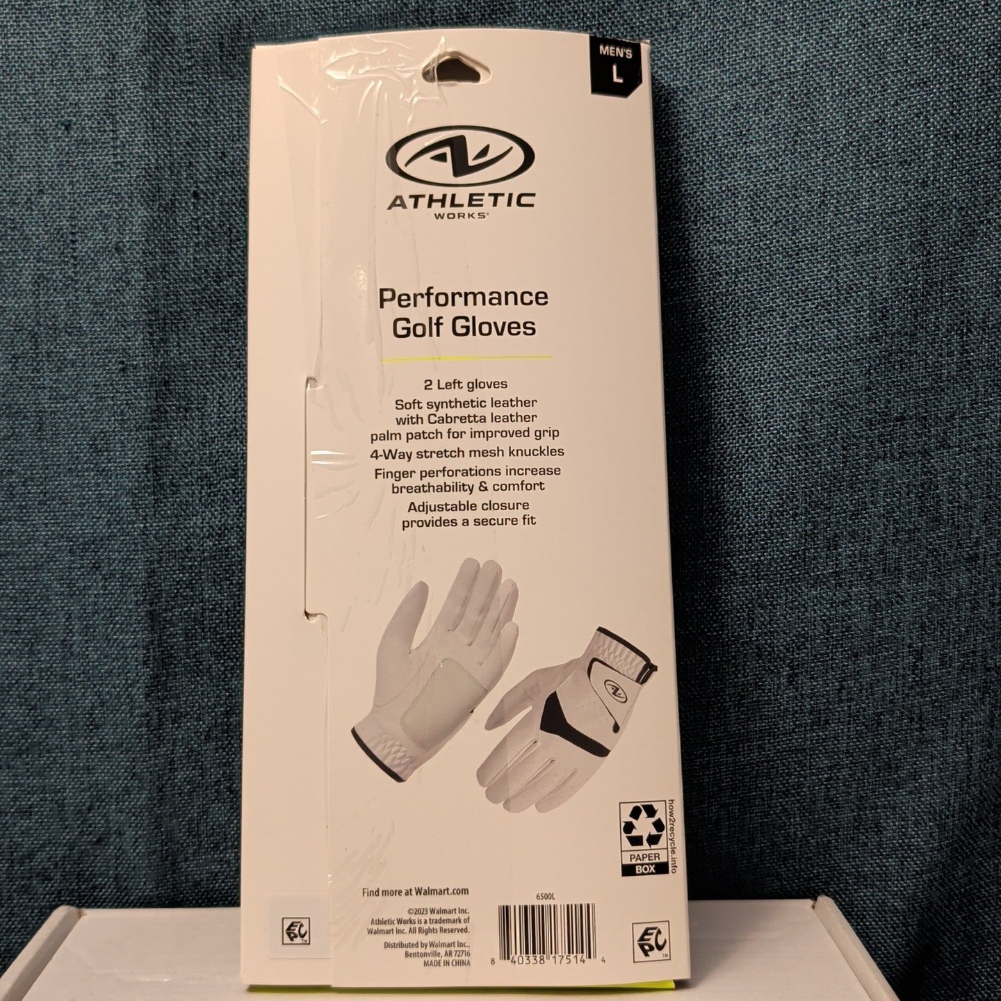 NEW Athletic Works Performance Golf Gloves 2-Pack | Size L | 2 Left Hand Gloves