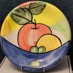 Bella Ceramica Alfresco Fruit Dinner Plates 10 in Hand Painted Set of 7