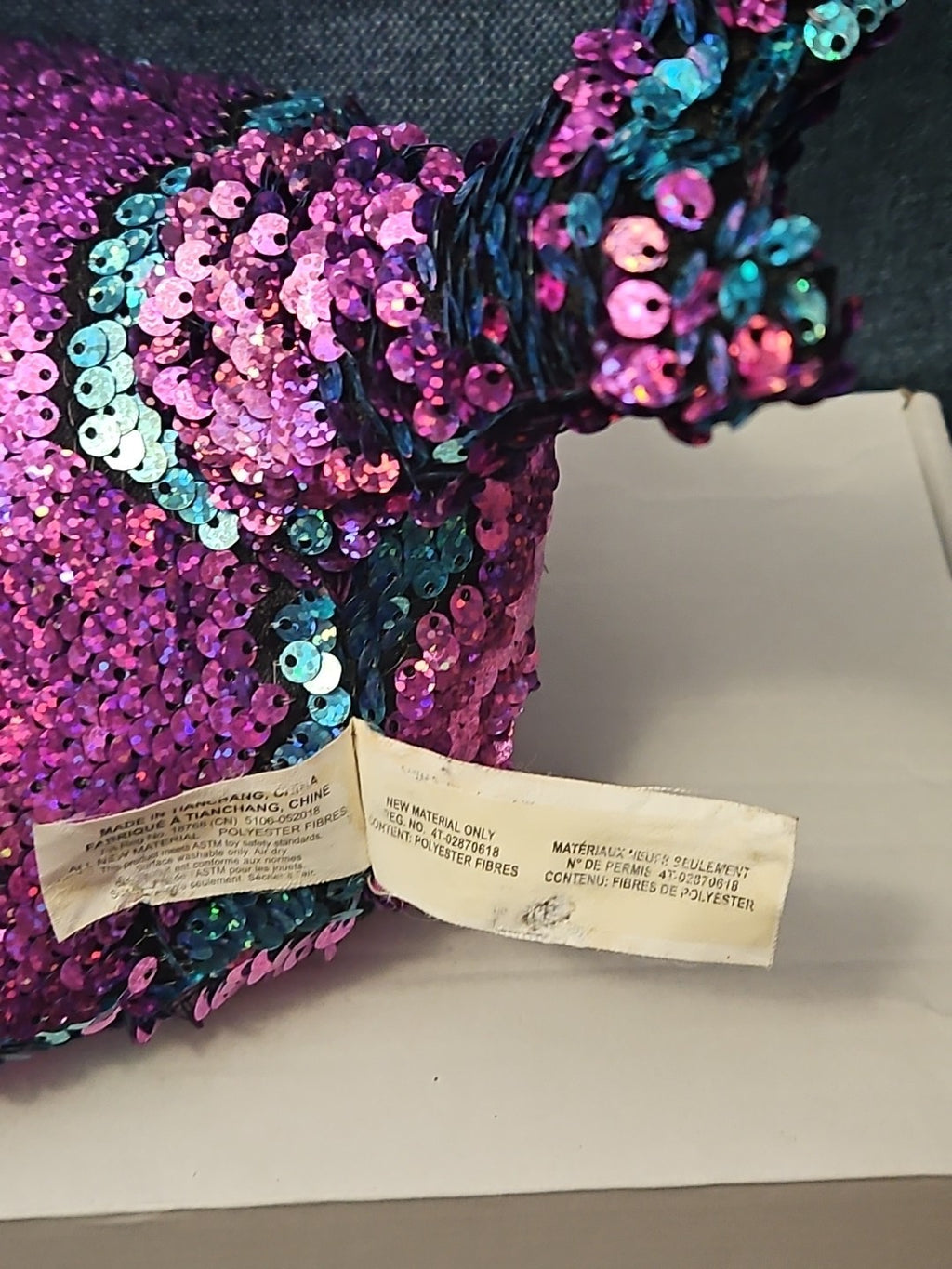 Shimmeez Arlo Narwhal Plush 11" | Reversible Sequin Blue to Purple | Sensory
