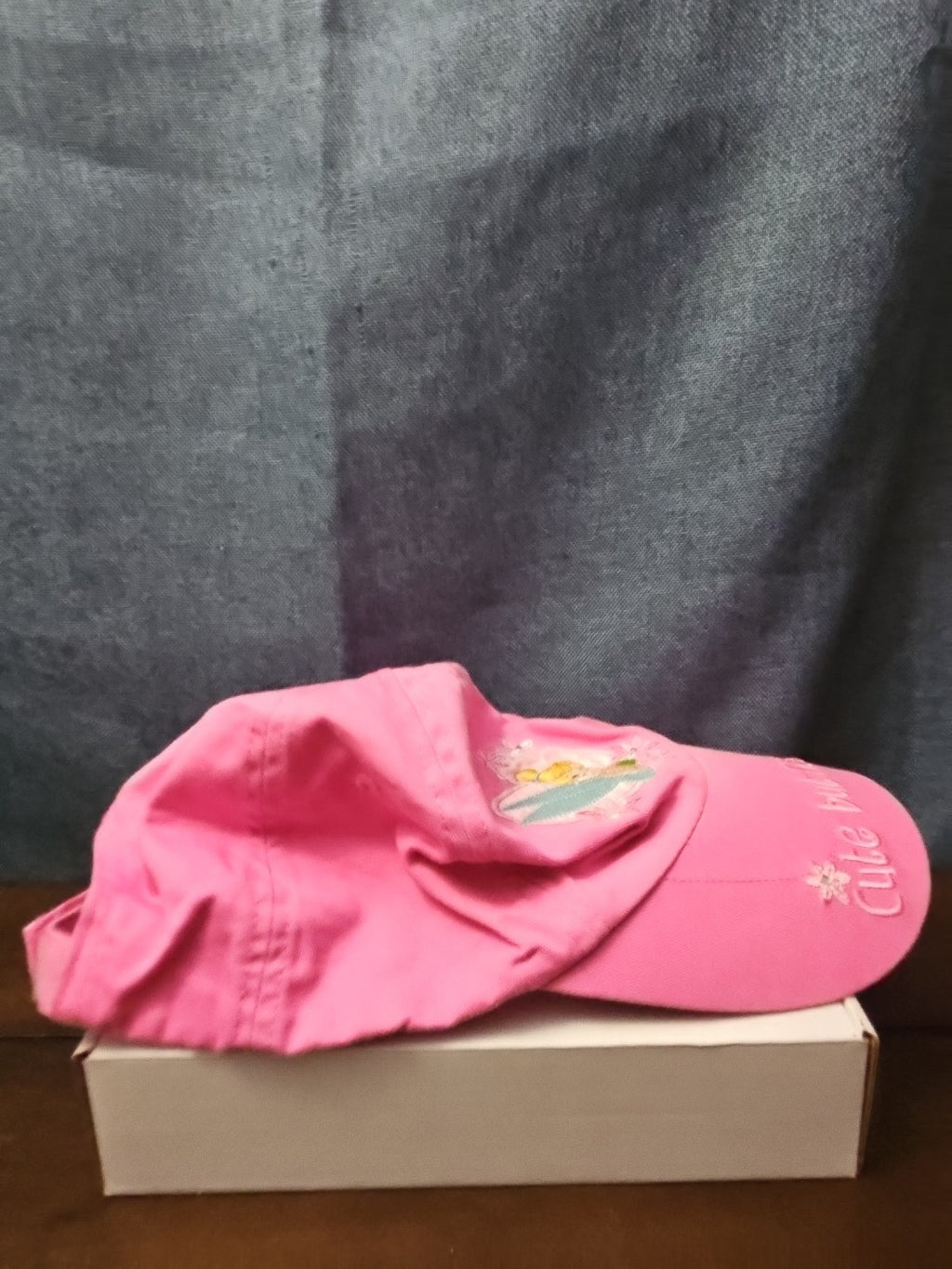 Disney Tinker Bell Hat Pink Baseball Cap "Cute but Feisty" Y2K Embroidered