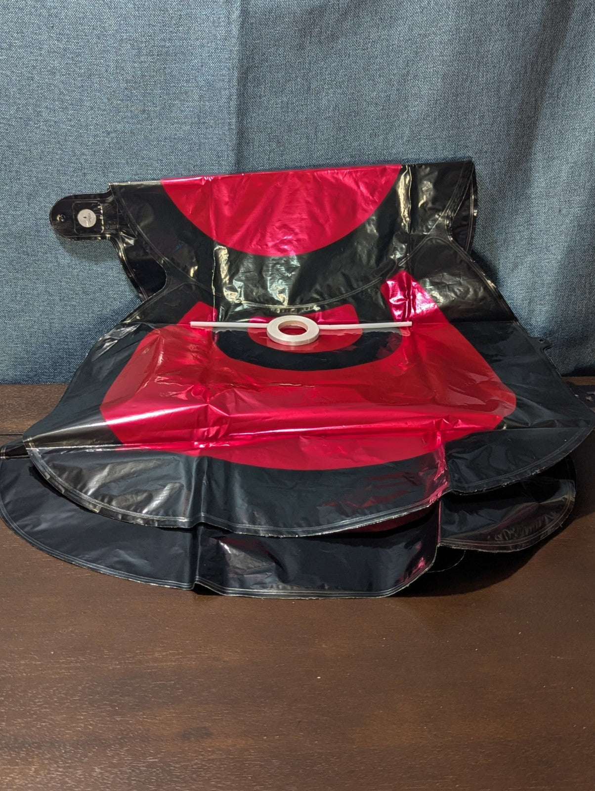 Set of 6 Giant Red Bow Foil Balloons | 34" Red & Black