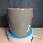 Disney Parks Stitch Loyal Brave Grey Ceramic Mug Pink Inside