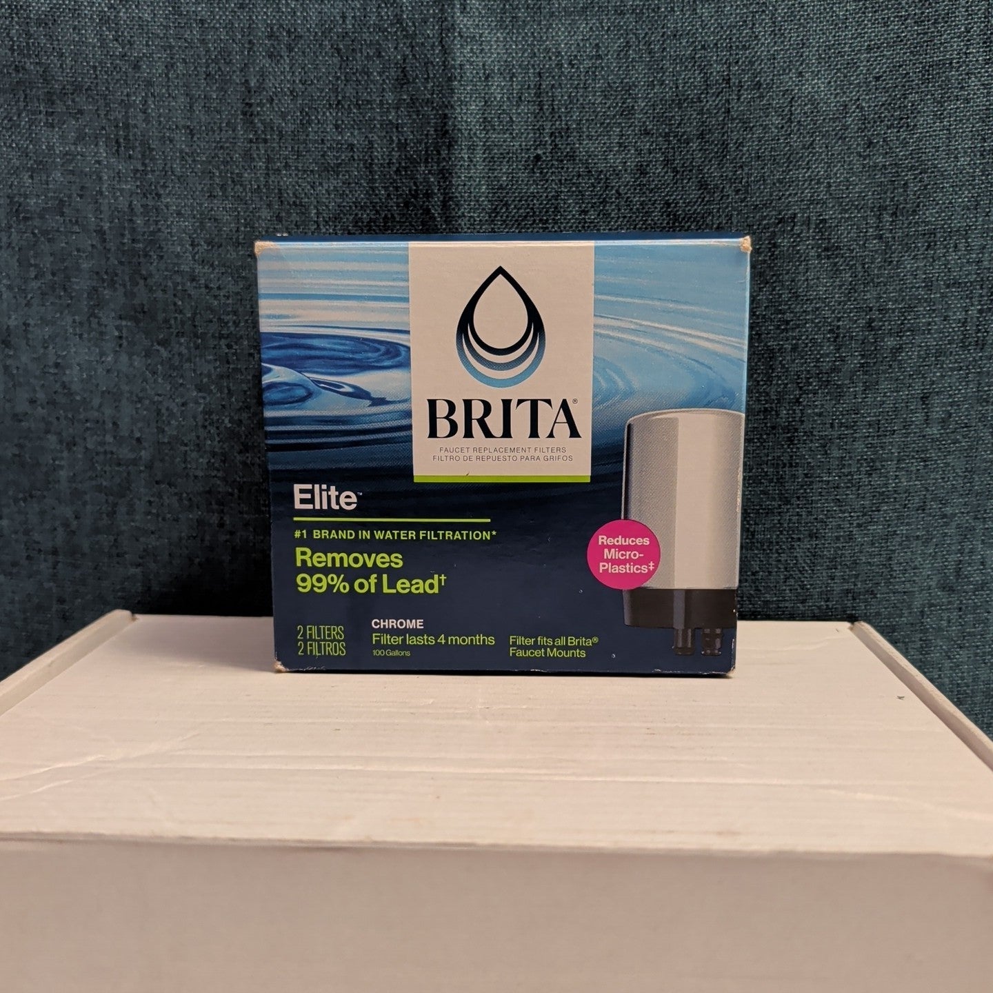 Brita Faucet Elite Chrome Replacement Filter 2-Pack Removes 99% Lead New FR-200