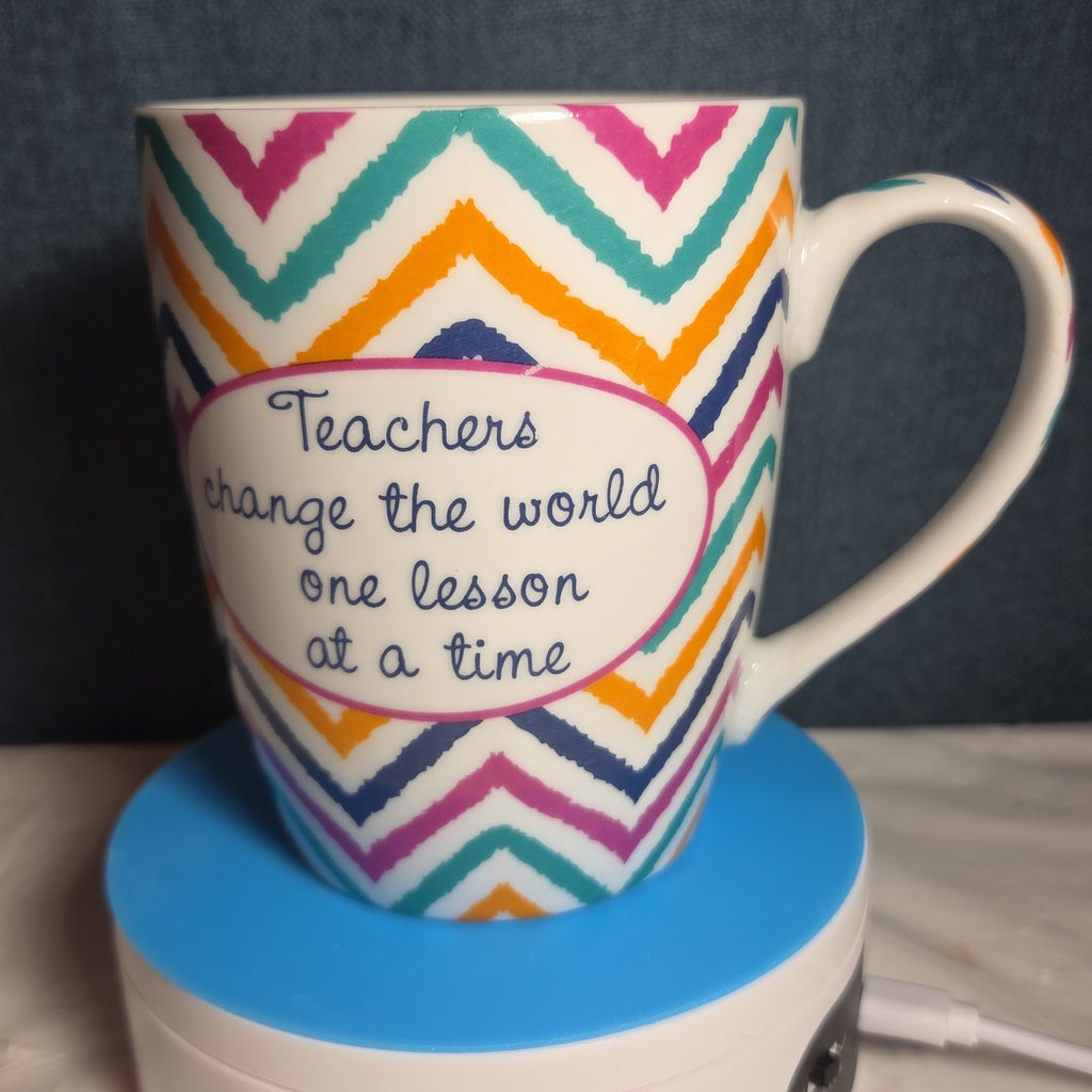 Mud Pie Francesca's Teacher Quote Mug Colorful Chevron 2012