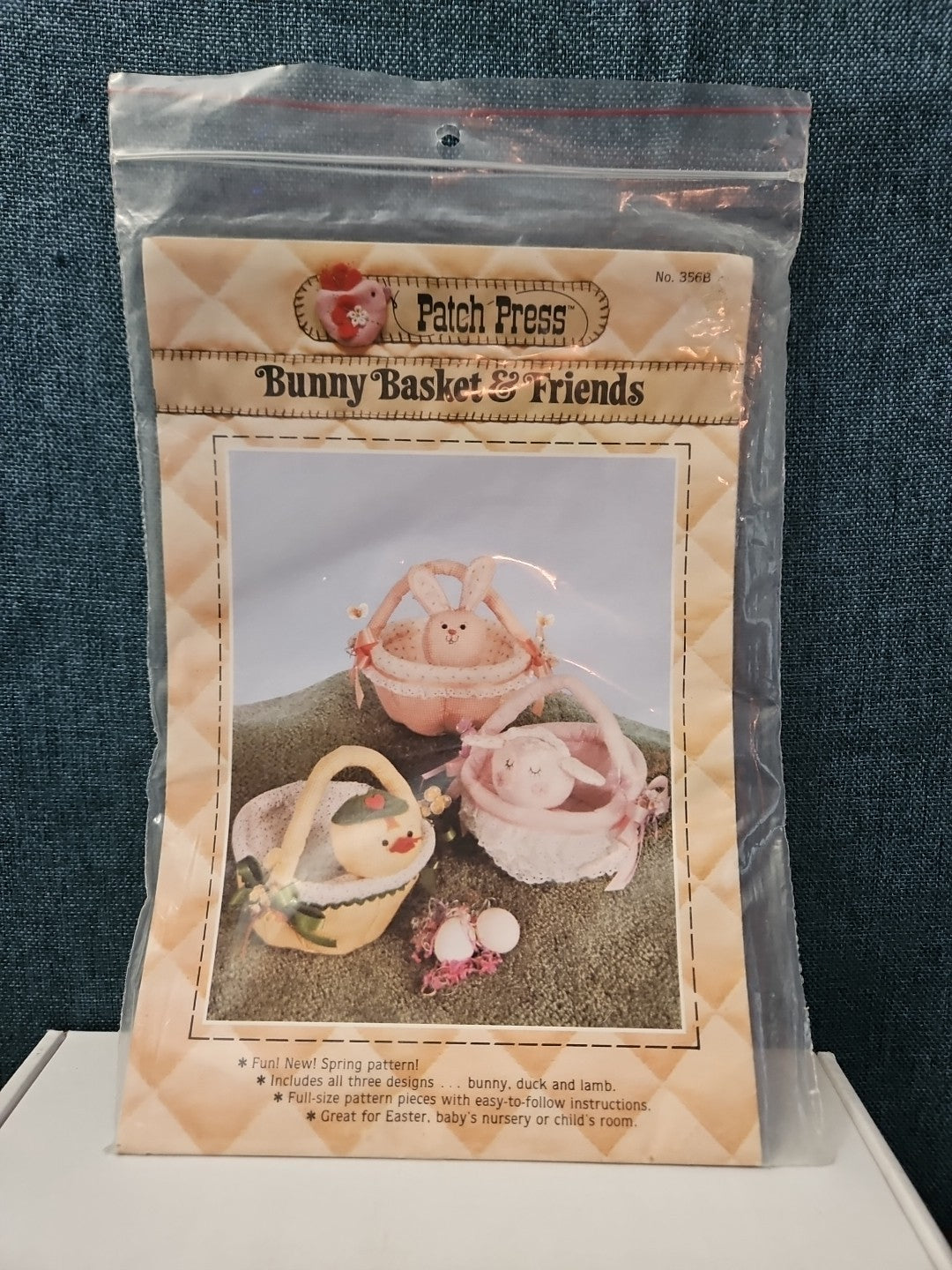Vintage 1982 Patch Press Pattern 356B| Bunny Basket & Friends