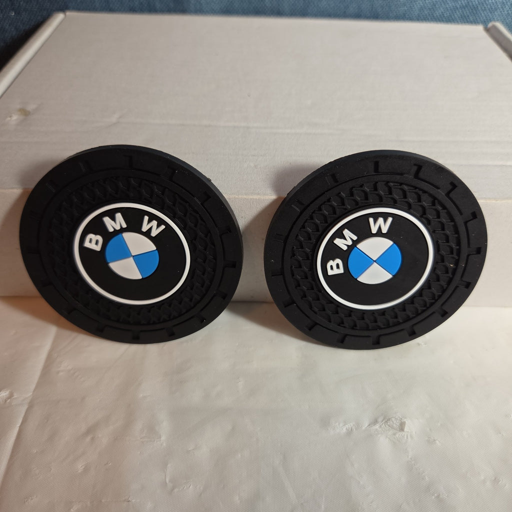 BMW Cup Holder Coasters Silicone Black Blue Auto Accessory