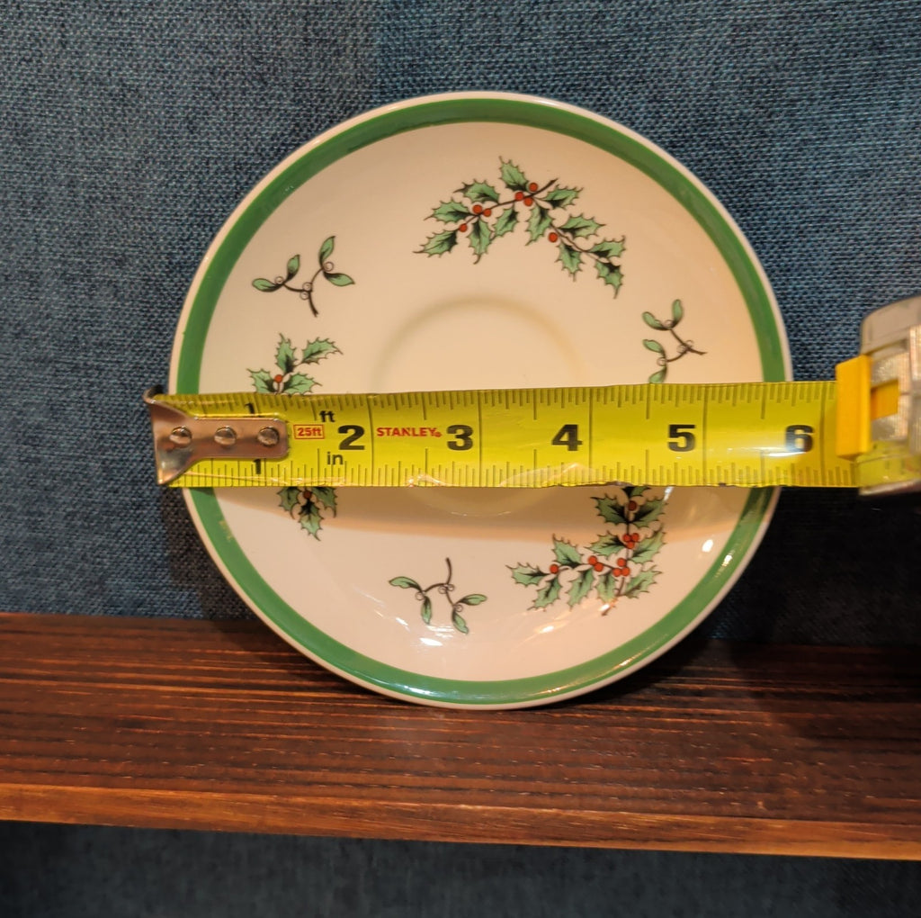 Spode Christmas Tree S3324 England 5.75" Saucers Set 2 Vintage