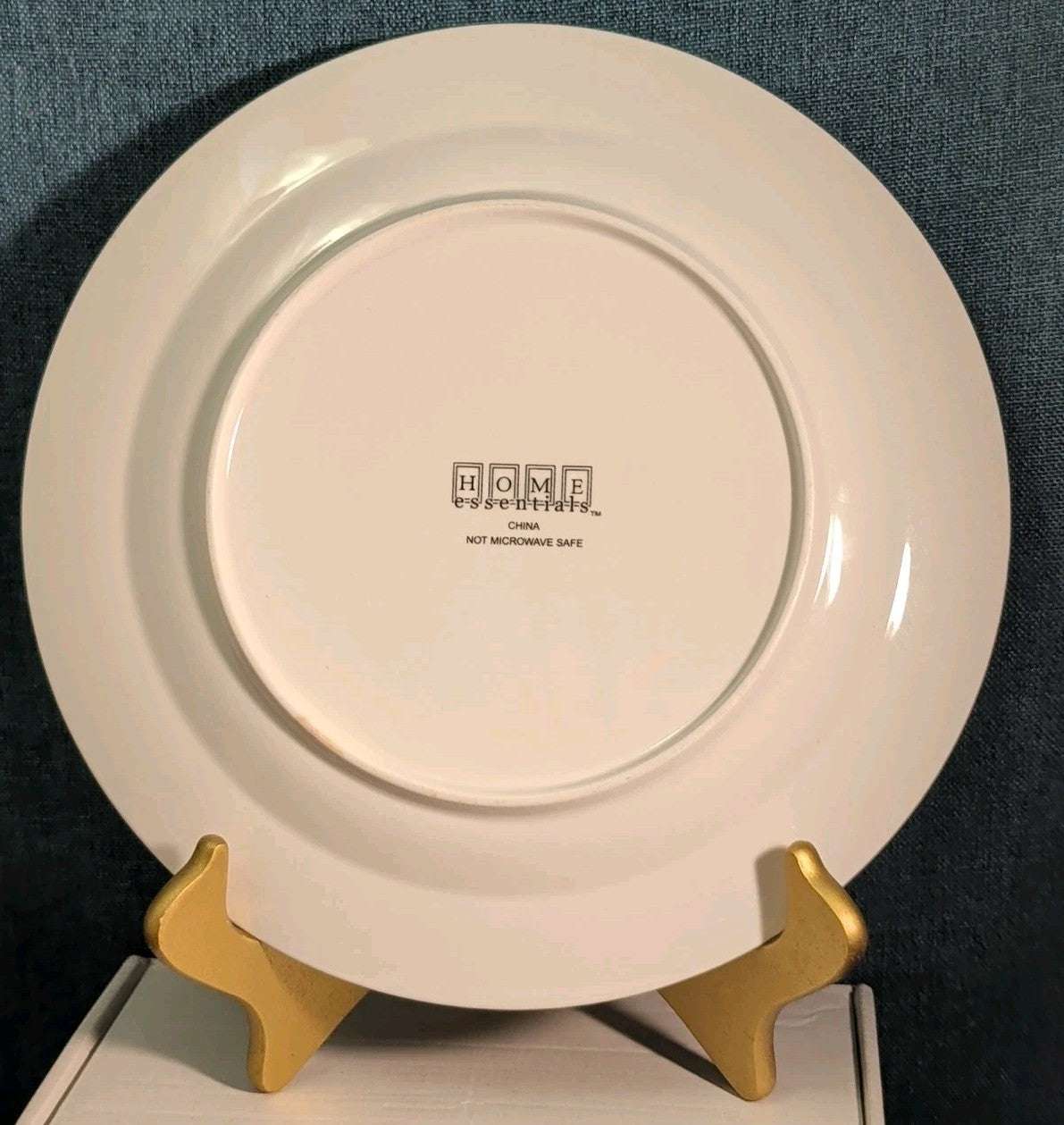 Home Essentials China Dinner Plate White with Gold Rim Individual Replacement