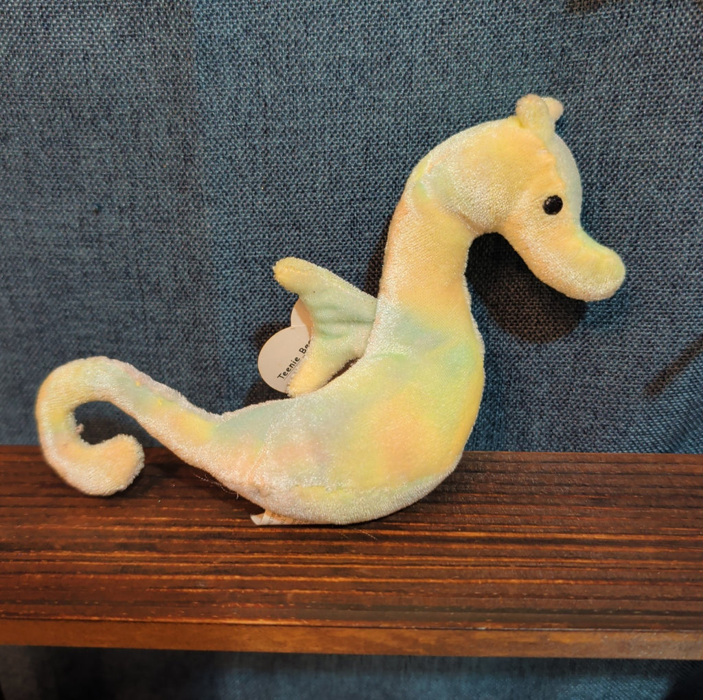 Vintage TY Teenie Beanie Baby, "Neon The Seahorse" With Original Tag EUC 