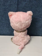 Ty Beanie Boos Fiona Pink Cat Plush | Glitter Eyes & Gold Feet | 6-9"
