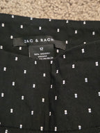 Zac & Rachel Pants 12 Black White Polka Dot Pull On Stretch