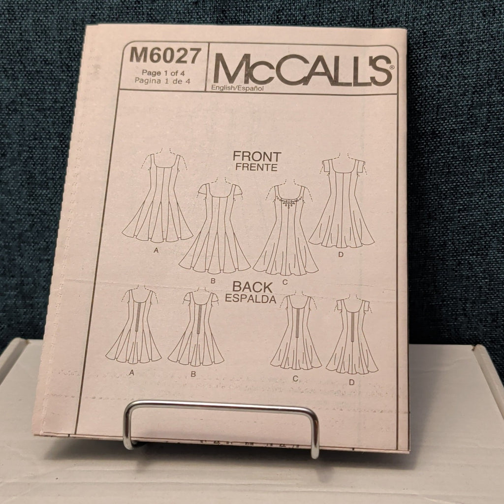 McCall's M6027 Sewing Pattern | Flared Princess Seam Dress Sizes 6-12 UNCUT OOP