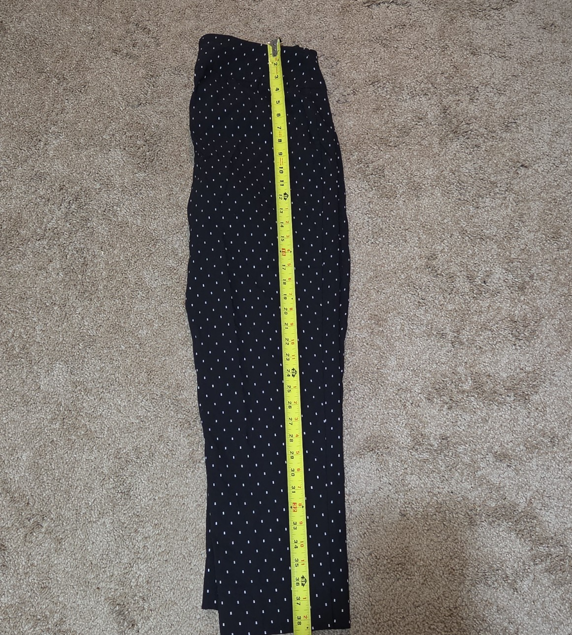 Zac & Rachel Pants 12 Black White Polka Dot Pull On Stretch