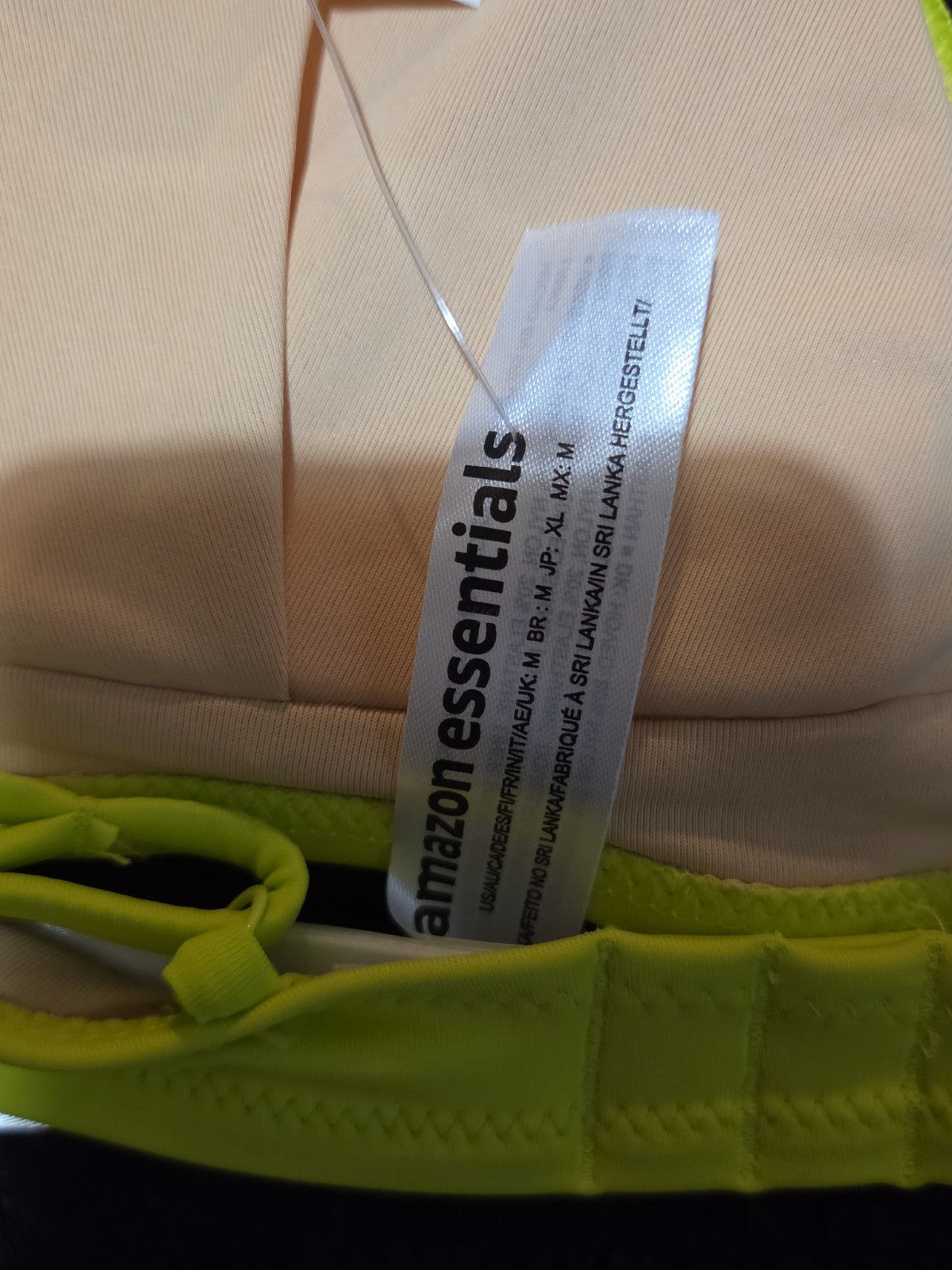 Amazon Essentials Bikini Top M Lime Green UPF 50+ Bralette Swimwear NWT Summer
