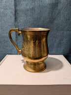 6 Vintage Etched Brass Mugs | Saudi Souvenir Goblets | Schree Amber  & Co.