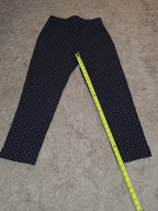 Zac & Rachel Pants 12 Black White Polka Dot Pull On Stretch