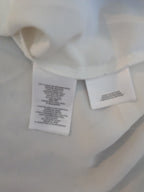 Nine West Blouse White Pocket Split Neck Career Top Gently Used Size PXL